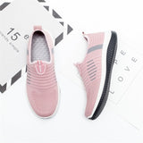 Women Flat Shoes Knit Woman Casual Slip On Vulcanized Shoes Female Mesh Soft Breathable Women's Footwear For Ladies Sneaker