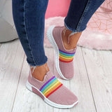 2020 New Fashion Women Sneakers Rainbow Color Handmade Mesh Vulcanize Leisure Shoes Low-top Summer Casual Ladies Shoes Girl Plus