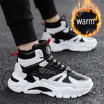 Winter Men's Boots Fashion Thick Bottom Non-slip Warm Winter Shoes For Men Fur Warm Ankle Snow Boots Footwear Male Sneakers 2020