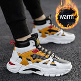 Winter Men's Boots Fashion Thick Bottom Non-slip Warm Winter Shoes For Men Fur Warm Ankle Snow Boots Footwear Male Sneakers 2020