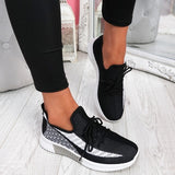 2020 Women's Vulcanized Female Lace Up Mesh Sneakers Shoes Round Toe Casual Walking Shoes Mesh Flat Anti-slip Women Sneakers