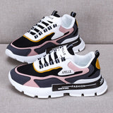 Stylish Women Casual Shoes Lovers Leather Dad Platform Chunky Sneakers Harajuku Flat Thick Sole Tenis Wedge White Basket Walking