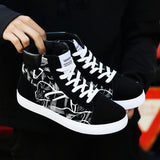 hot9 High top Sneakers Men Canvas Shoes Cool Street Shoes Young Male Sneakers Black Blue Red Mens Causal Shoes