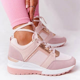 2021 Women Chunky Sneakers Solid Color Platform Shoes Thick Bottom Zipper Women's Vulcanized Shoes Sneakers Zapatos De Mujer