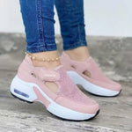 2021 Women Fashion Vulcanized Sneakers Platform Solid Color Flats Ladies Shoes Casual Breathable Wedges Ladies Walking Sneakers