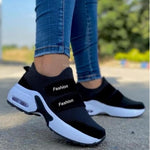 2021 Women Fashion Vulcanized Sneakers Platform Solid Color Flats Ladies Shoes Casual Breathable Wedges Ladies Walking Sneakers